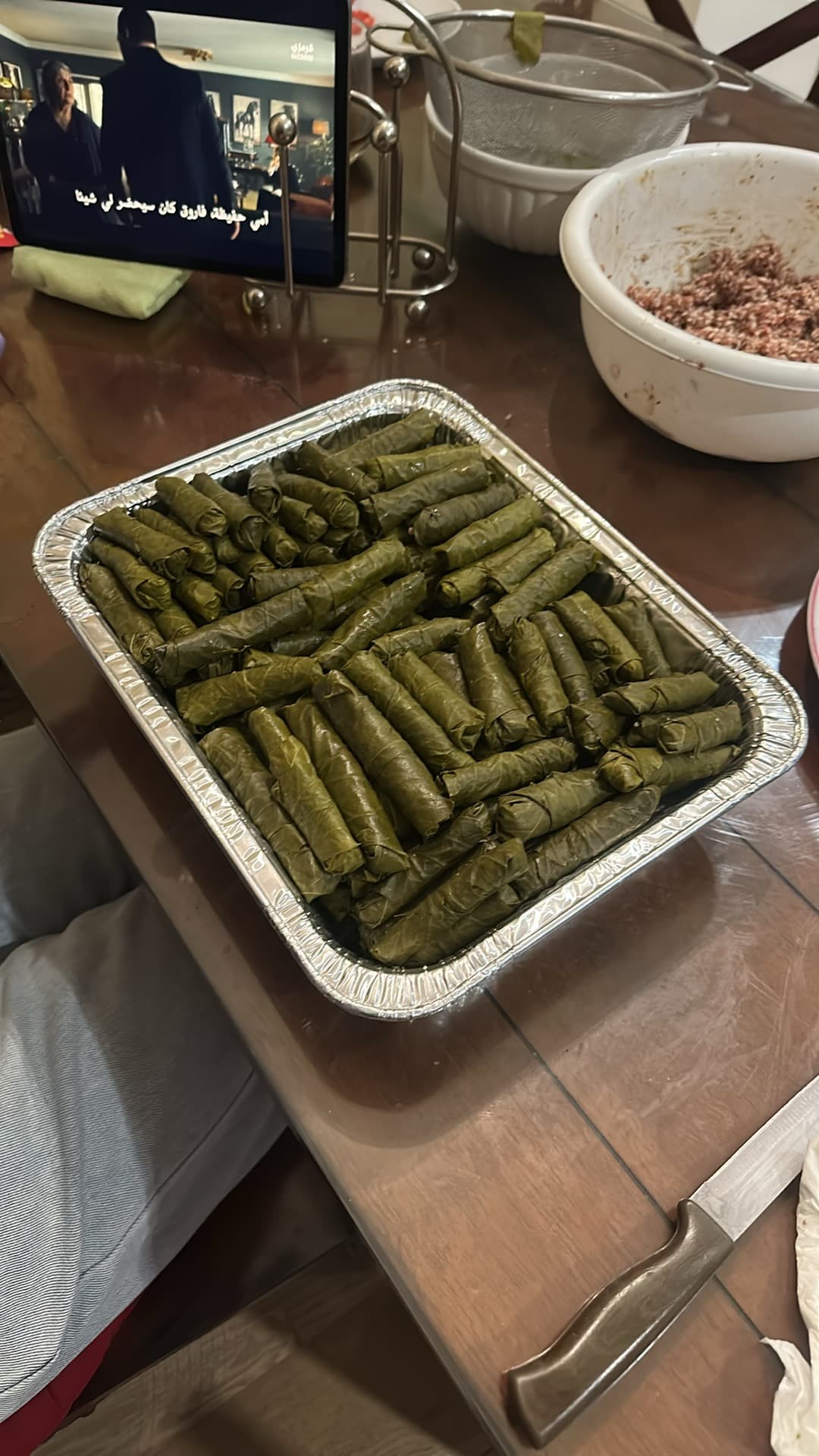 Traditional stuffed Grape Leaves & zucchini platter
