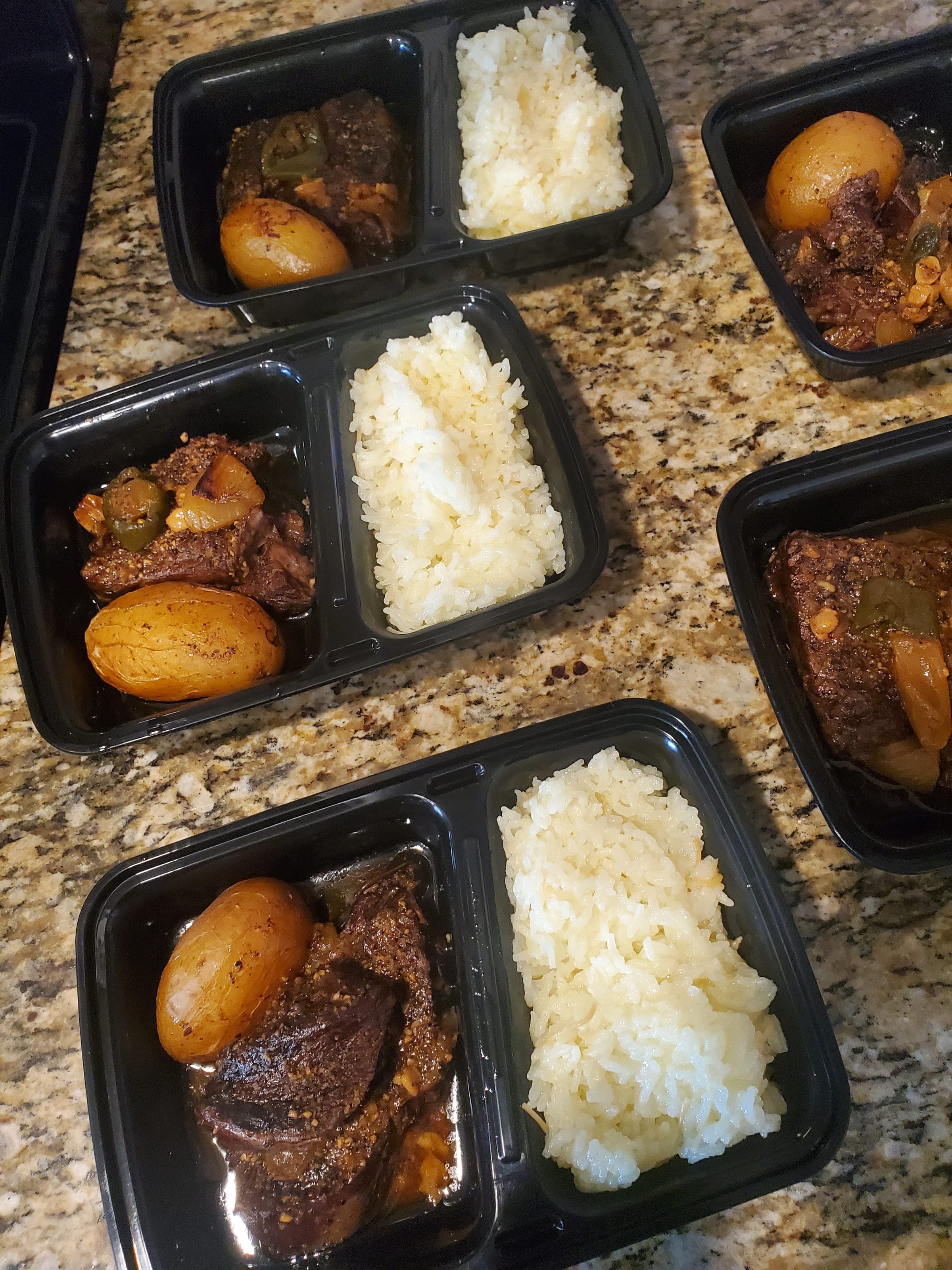 Roast beef and rice  photo