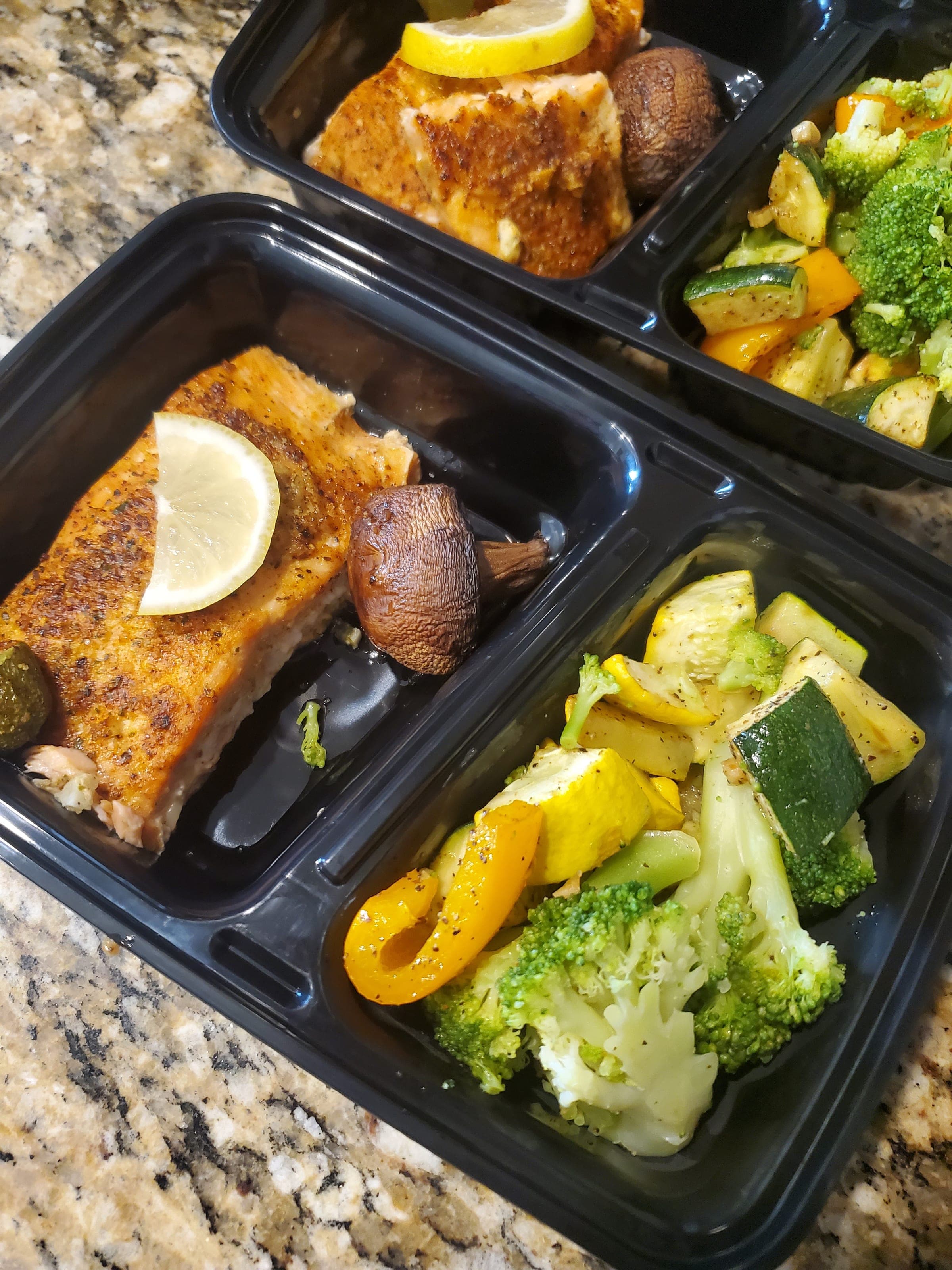Salmon and Roasted Veggies Meal Prep (5) Plates - 2