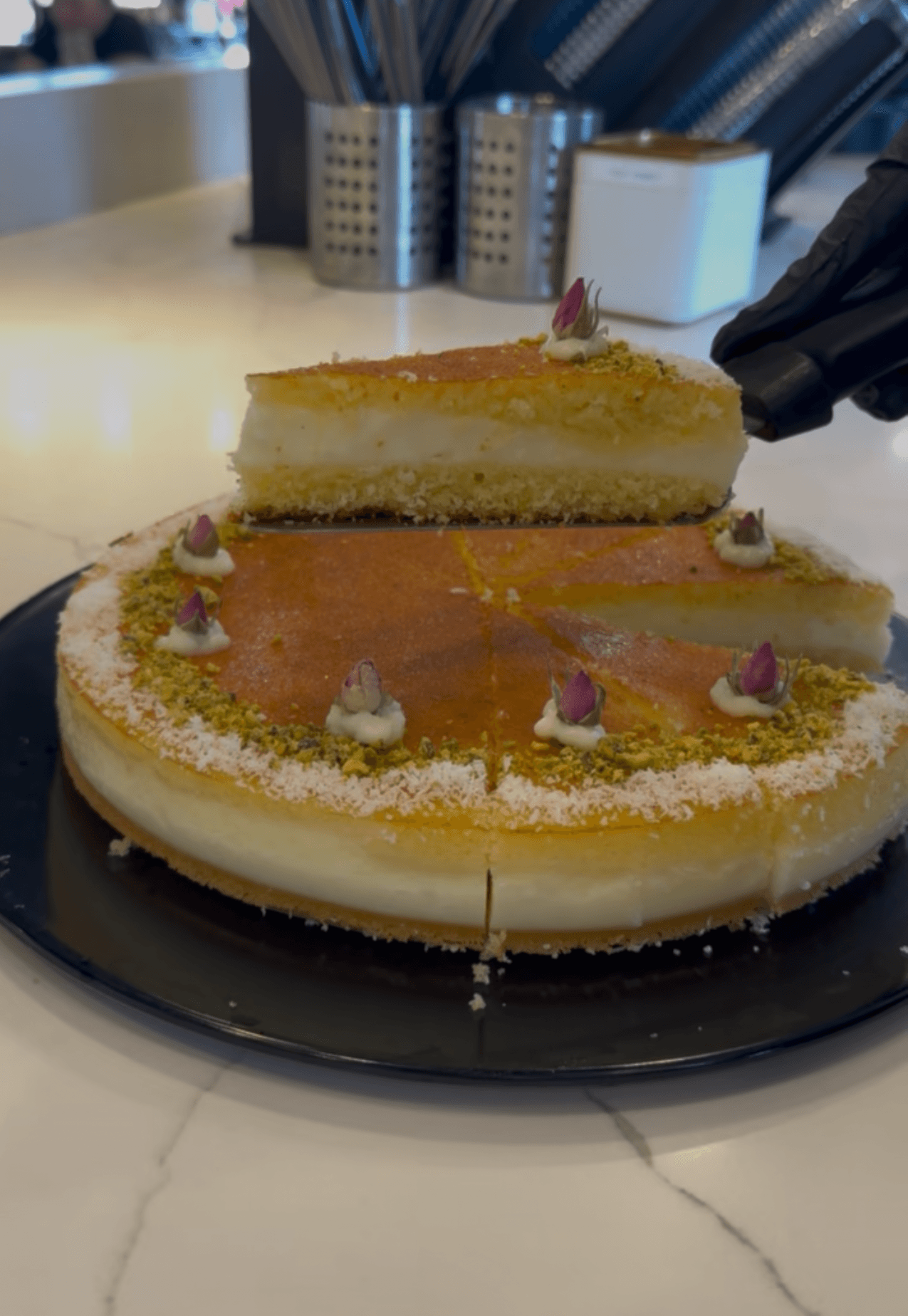 Eshta (cream) Filled Basbousa photo