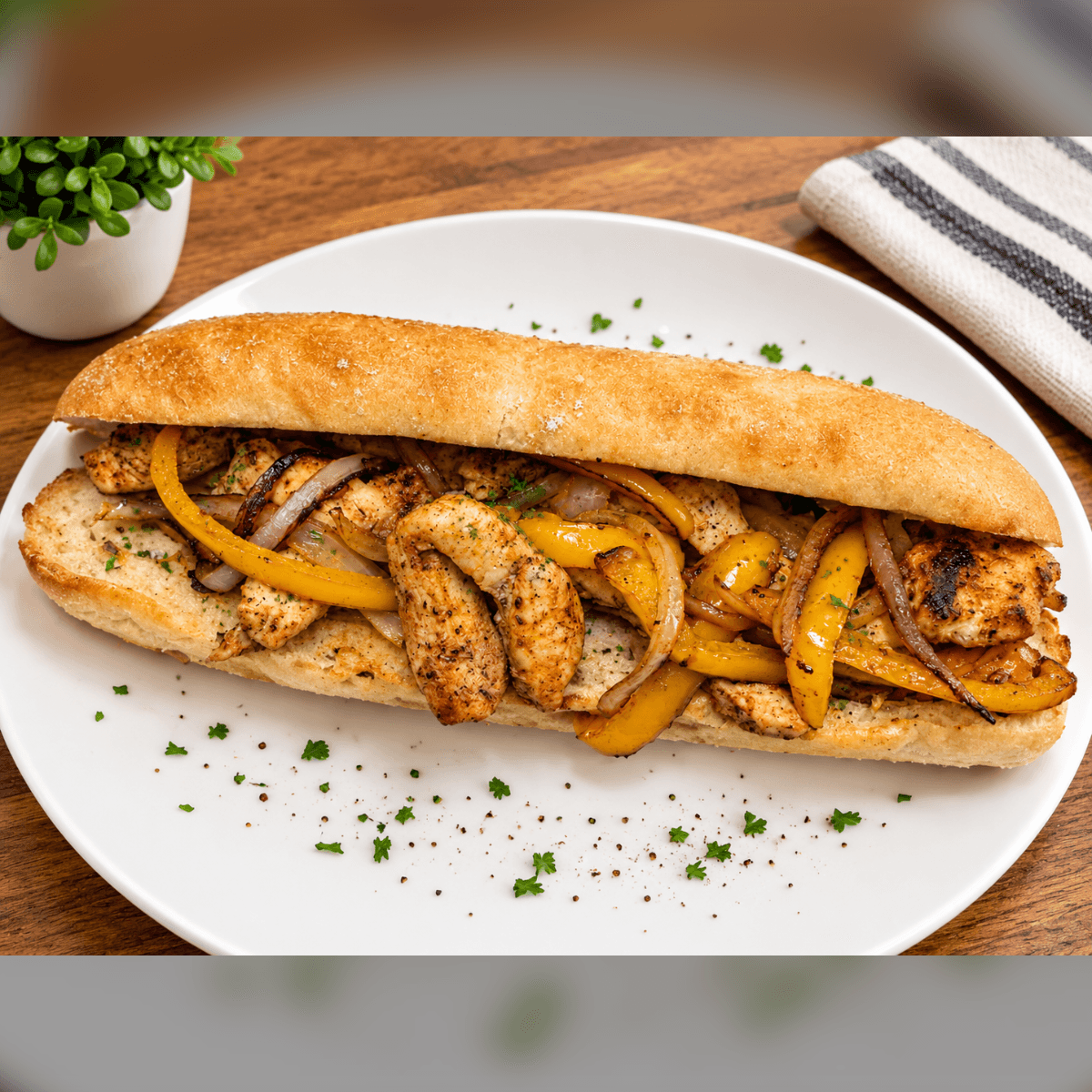 Chicken Fajita Sandwich Roll photo