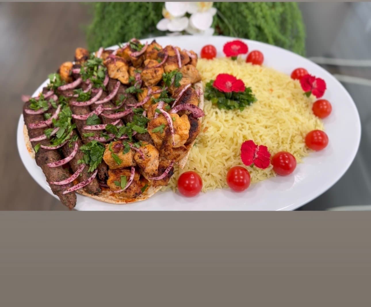 Rice and kebab