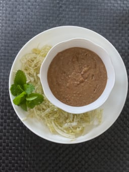 Puree Mujadara (Lentil) Dish with side of Cabbage Salad