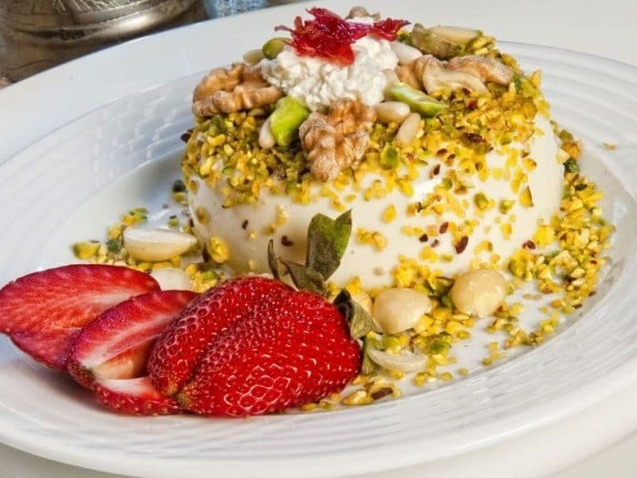Layali Lebnan or Lebanese Nights a rich pudding